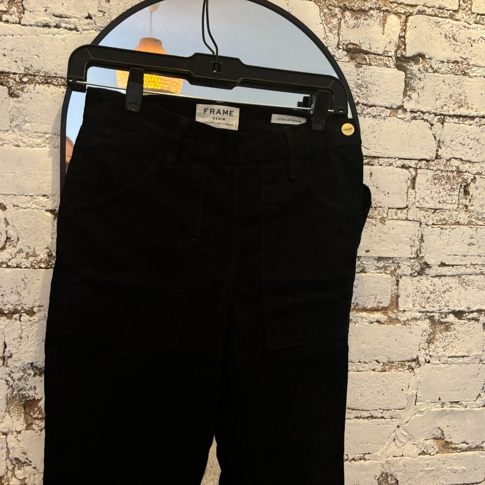 Frame Navy bootcut corduroy mid rise pants